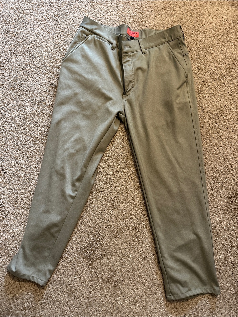 Men's Olive Green Dress Pants - Tailored Workwear